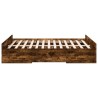 Cadre de lit avec tiroirs sans matelas chêne fumé 120x200 cm 