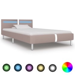 Cadre de lit avec LED sans matelas cappuccino 90x200 cm 