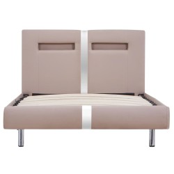 Cadre de lit avec LED sans matelas cappuccino 90x200 cm 