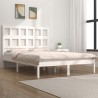 Cadre de lit sans matelas blanc 150x200 cm bois de pin massif 