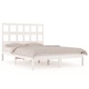 Cadre de lit sans matelas blanc 150x200 cm bois de pin massif 