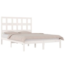 Cadre de lit sans matelas blanc 150x200 cm bois de pin massif 