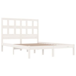 Cadre de lit sans matelas blanc 150x200 cm bois de pin massif 