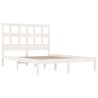 Cadre de lit sans matelas blanc 150x200 cm bois de pin massif 