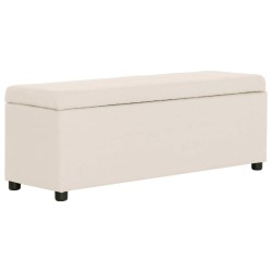 Banc avec compartiment de rangement 116 cm Crème Polyester 
