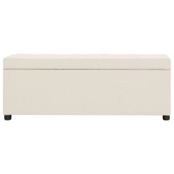 Banc avec compartiment de rangement 116 cm Crème Polyester 