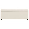 Banc avec compartiment de rangement 116 cm Crème Polyester 