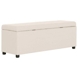 Banc avec compartiment de rangement 116 cm Crème Polyester 