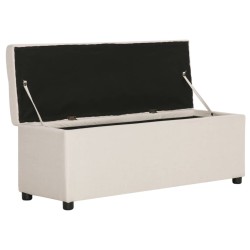 Banc avec compartiment de rangement 116 cm Crème Polyester 