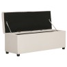 Banc avec compartiment de rangement 116 cm Crème Polyester 