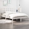 Cadre de lit sans matelas blanc 135x190 cm bois massif 