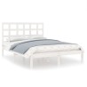 Cadre de lit sans matelas blanc 135x190 cm bois massif 