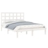 Cadre de lit sans matelas blanc 135x190 cm bois massif 
