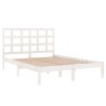 Cadre de lit sans matelas blanc 135x190 cm bois massif 