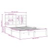Cadre de lit sans matelas blanc 135x190 cm bois massif 