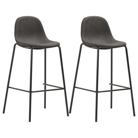 Chaises de bar lot de 2 gris foncé tissu 
