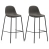 Chaises de bar lot de 2 gris foncé tissu 