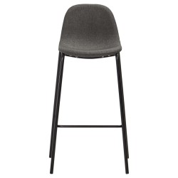 Chaises de bar lot de 2 gris foncé tissu 