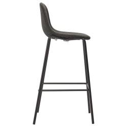 Chaises de bar lot de 2 gris foncé tissu 
