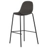 Chaises de bar lot de 2 gris foncé tissu 