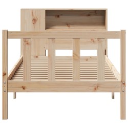 Lit bibliothèque sans matelas 90x200 cm bois de pin massif 