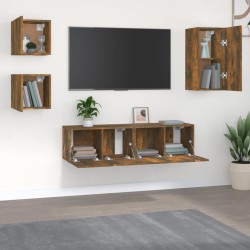 Ensemble de meubles TV 5 pcs Chêne fumé Bois d'ingénierie 
