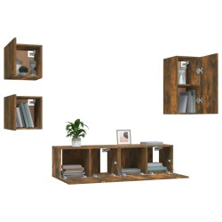 Ensemble de meubles TV 5 pcs Chêne fumé Bois d'ingénierie 