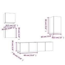 Ensemble de meubles TV 5 pcs Chêne fumé Bois d'ingénierie 