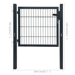 Portillon 2D (simple) Gris anthracite 106x130 cm 
