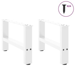 Pieds de table basse Blanc 2 pièces 50 x (30-31) cm Acier 