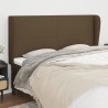 Tête de lit avec oreilles Marron foncé 203x23x118/128 cm Tissu 