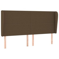 Tête de lit avec oreilles Marron foncé 203x23x118/128 cm Tissu 