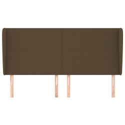 Tête de lit avec oreilles Marron foncé 203x23x118/128 cm Tissu 