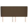 Tête de lit avec oreilles Marron foncé 203x23x118/128 cm Tissu 