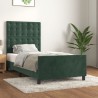 Cadre de lit sans matelas vert foncé 80x200 cm velours 