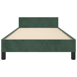 Cadre de lit sans matelas vert foncé 80x200 cm velours 