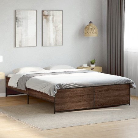 Cadre de lit sans matelas chêne marron 140x200 cm 