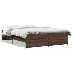 Cadre de lit sans matelas chêne marron 140x200 cm 