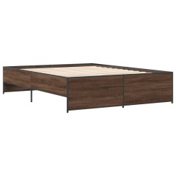 Cadre de lit sans matelas chêne marron 140x200 cm 