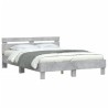 Cadre de lit avec LED sans matelas gris béton 140x190 cm 