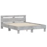 Cadre de lit avec LED sans matelas gris béton 140x190 cm 