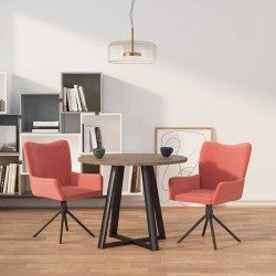 Chaises pivotantes à manger lot de 2 Rose Velours 