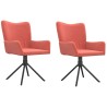 Chaises pivotantes à manger lot de 2 Rose Velours 