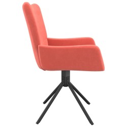 Chaises pivotantes à manger lot de 2 Rose Velours 