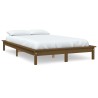 Cadre de lit sans matelas marron miel 140x190 cm bois massif 
