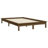 Cadre de lit sans matelas marron miel 140x190 cm bois massif 