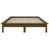 Cadre de lit sans matelas marron miel 140x190 cm bois massif 