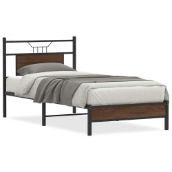 Cadre de lit sans matelas chêne marron 80x200cm bois ingénierie 
