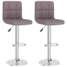 Tabourets de bar lot de 2 taupe tissu 