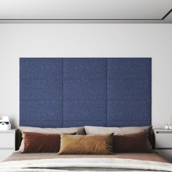 Panneaux muraux 12 pcs Bleu 60x30 cm Tissu 2,16 m² 